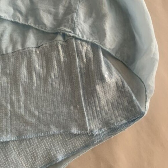 100% Silk Sequin Detail Hi-low Cami Top Sky Blue Nicole S - Picture 11 of 13